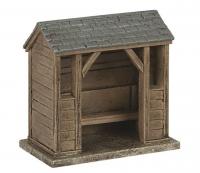 44-0539B Bachmann Scenecraft Wooden Bus Stop Brown
